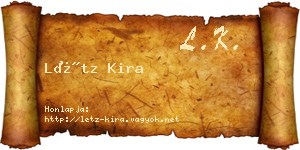 Létz Kira névjegykártya